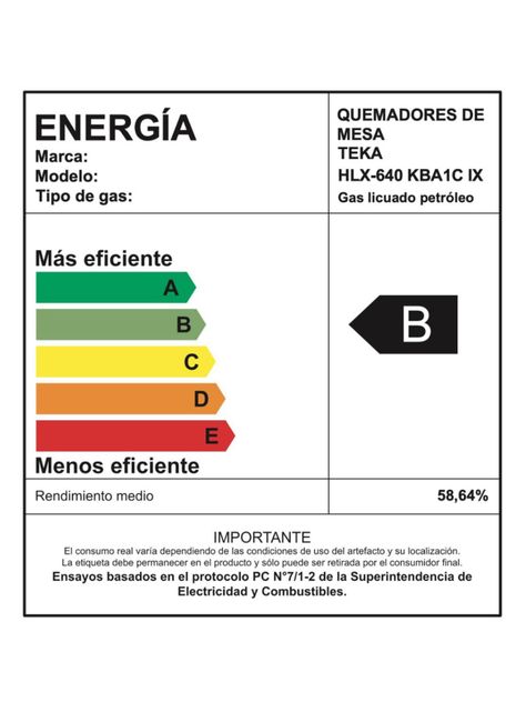 Encimera a Gas 4 Quemadores HLX640 Inox Parrilla FF-5