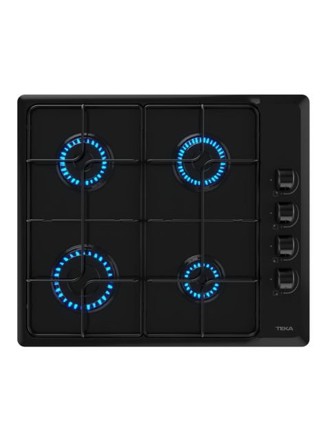 Encimera Gas 4 Quemadores HLX640 Negro Parrilla FF-0