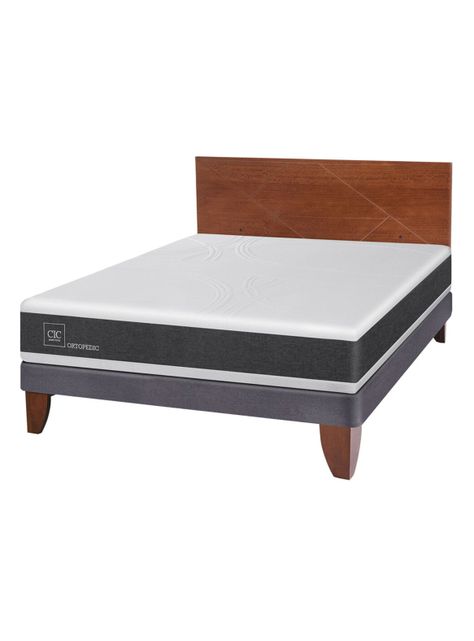 Cama Europea Ortopedic 2 Plazas Base Normal + Respaldo New Villarrica-0