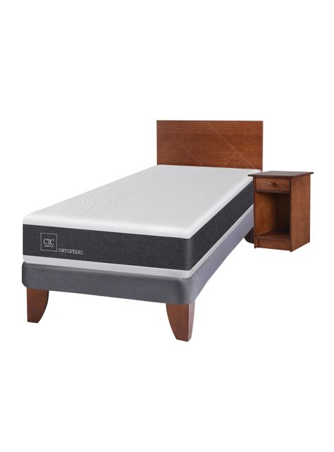 Cama Europea New Ortopedic 1.5 Plazas + Set Muebles New Villarrica-0