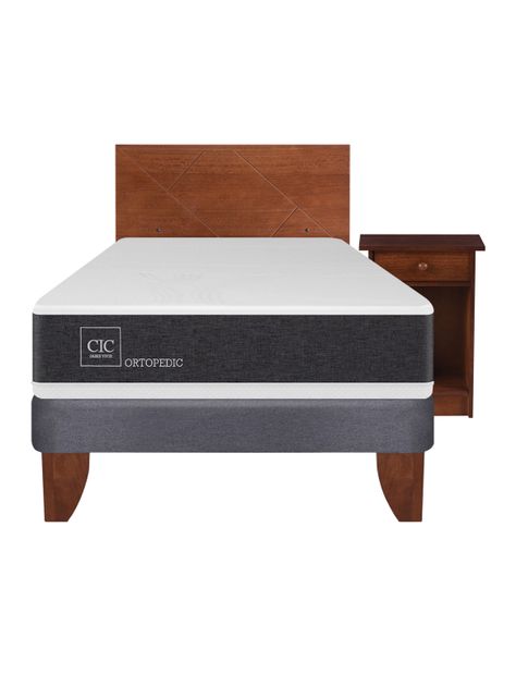 Cama Europea New Ortopedic 1.5 Plazas + Set Muebles New Villarrica-1