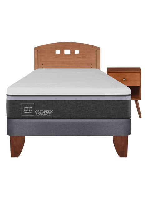 Cama Europea Ortopedic Advance 1.5 Plazas + Set Muebles New Gales-1