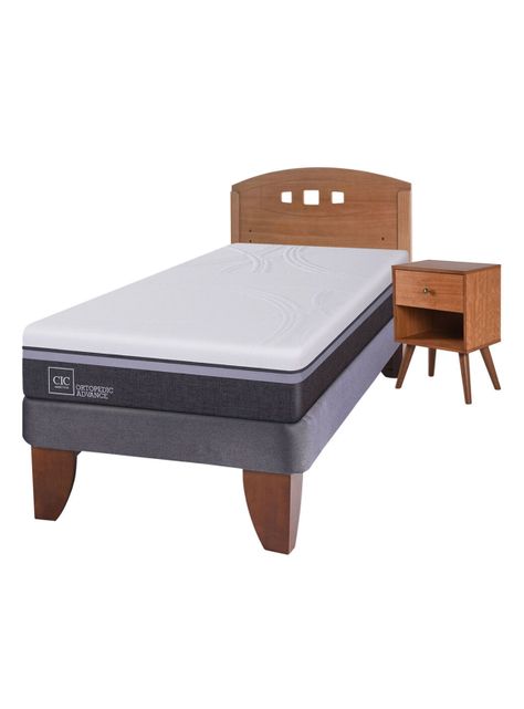 Cama Europea Ortopedic Advance 1.5 Plazas + Set Muebles New Gales-0