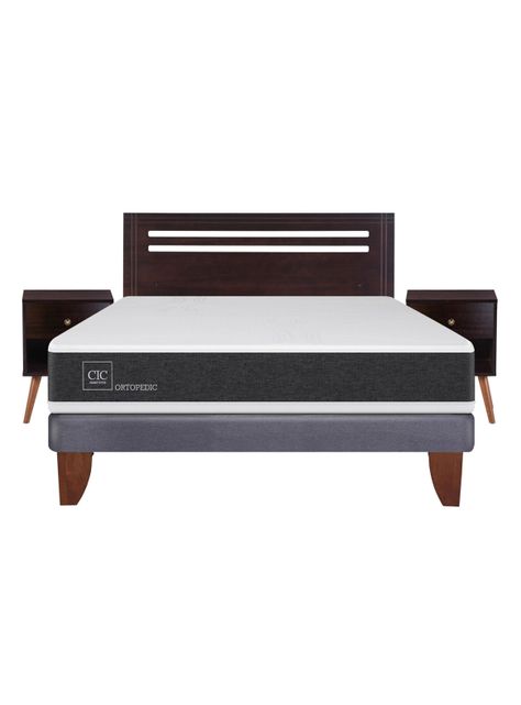 Cama Europea New Ortopedic 2 Plazas Base Normal + Set Muebles New Munich-1