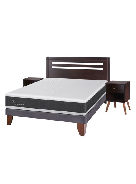 Cama Europea New Ortopedic 2 Plazas Base Normal + Set Muebles New Munich-0