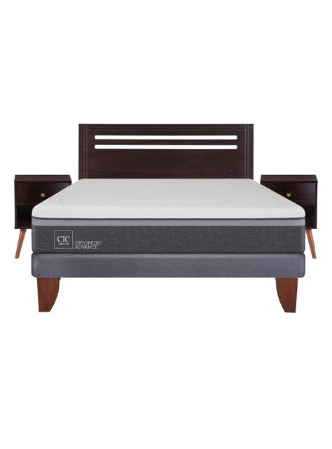 Cama Europea Ortopedic Advance 2 Plazas Base Normal + Set Muebles New Munich-1