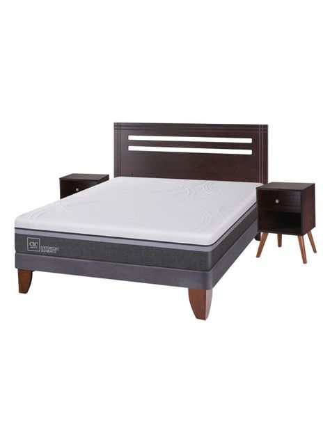 Cama Europea Ortopedic Advance 2 Plazas Base Normal + Set Muebles New Munich-0