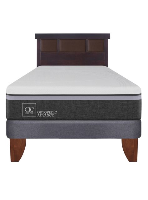 Cama Europea Ortopedic Advance 1.5 Plazas + Respaldo New Dublín Chocolate-0