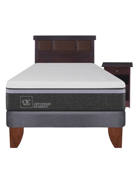 Cama Europea Ortopedic advanCama Europea 1.5 Plazas + Set Muebles New Dublín Chocolate-1