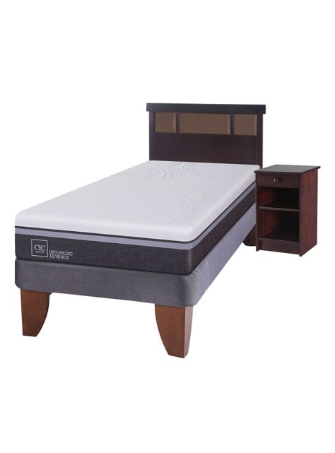Cama Europea Ortopedic advanCama Europea 1.5 Plazas + Set Muebles New Dublín Chocolate-0