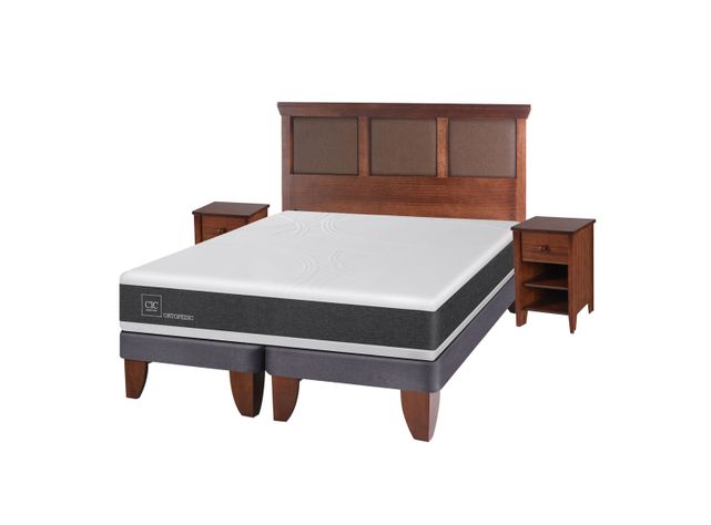Cama Europea New Ortopedic King + Set Muebles New Torino-1