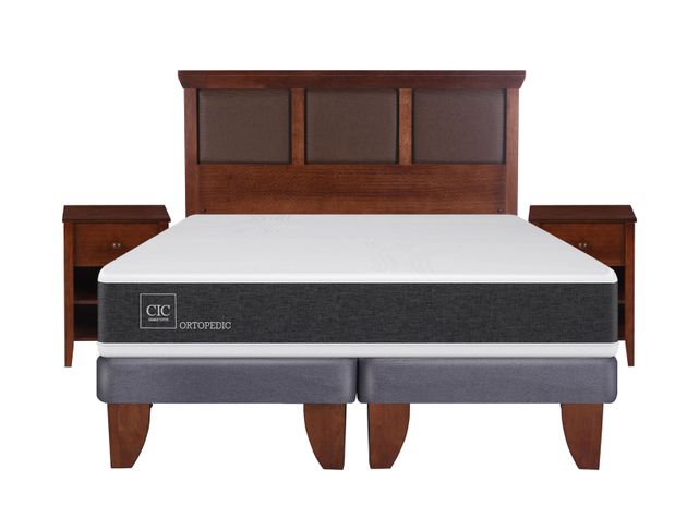Cama Europea New Ortopedic King + Set Muebles New Torino-0