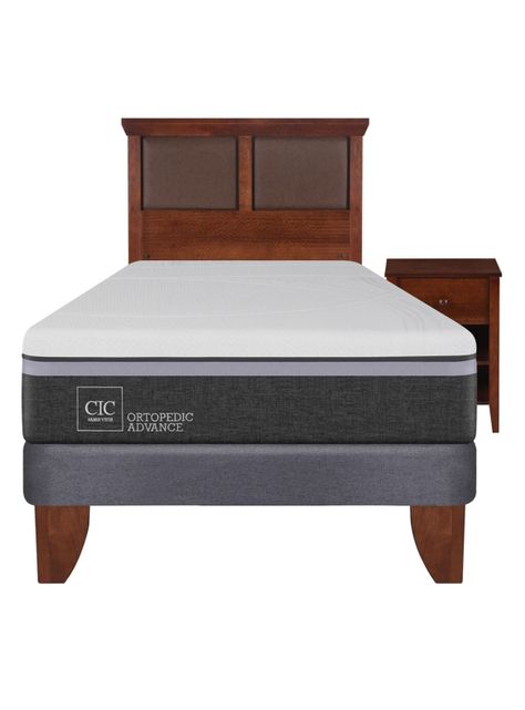 Cama Europea Ortopedic Advance 1.5 Plazas + Set Muebles New Torino-1