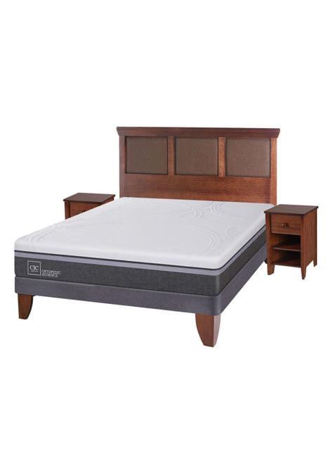 Cama Europea Ortopedic Advance 2 Plazas Base Normal + Set Muebles New Torino-1