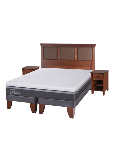 Cama Europea Ortopedic Advance King + Set Muebles New Torino-0