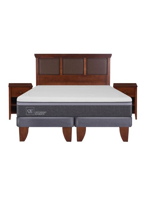 Cama Europea Ortopedic Advance King + Set Muebles New Torino-1