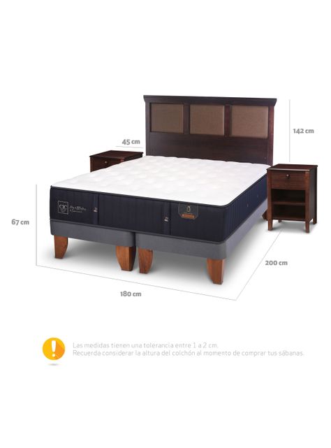 Cama Europea Premium King New Torino Chocolate + Set Muebles-1