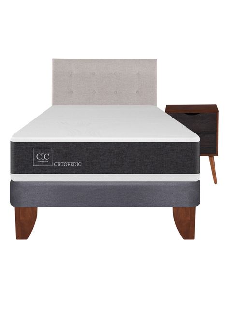 Cama Europea New Ortopedic 1.5 Plazas + Set Muebles Tigris-1