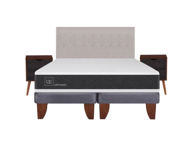 Cama Europea New Ortopedic King + Set Muebles Tigris-1