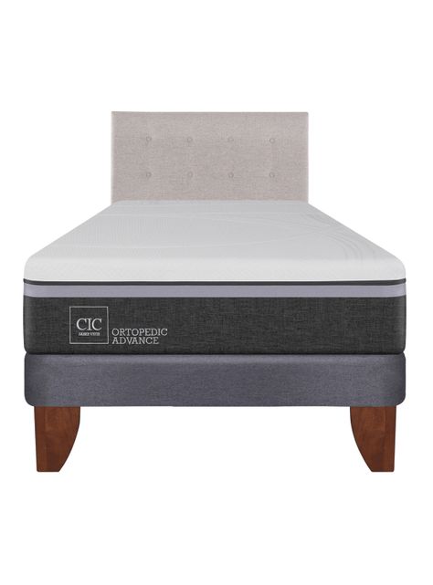Cama Europea Ortopedic Advance 1.5 Plazas + Respaldo Tigris-1