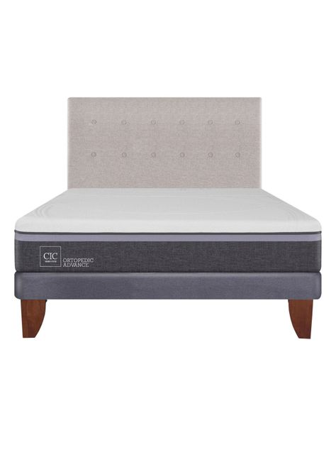 Cama Europea Ortopedic Advance 2 Plazas Base Normal + Respaldo Tigris-1