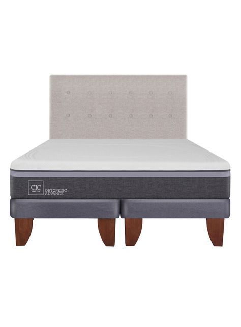 Cama Europea Ortopedic Advance 2 Plazas Base Dividida + Respaldo Tigris-1