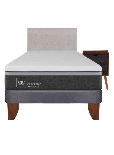Cama Europea Ortopedic Advance 1.5 Plazas + Set Muebles Tigris-1