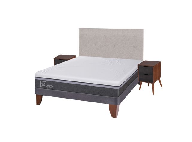 Cama Europea Ortopedic Advance 2 Plazas Base Normal + Set Muebles Tigris-1