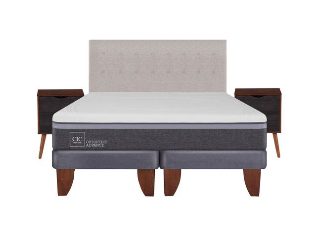 Cama Europea Ortopedic Advance King + Set Muebles Tigris-1
