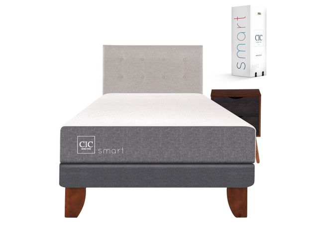 Cama Europea Smart 1.5 Plazas + Set Muebles Tigris-1