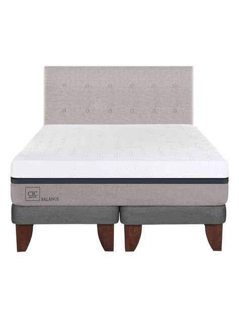 Cama Europea Balance 2 Plazas Base Dividida + Respaldo Tigris-1