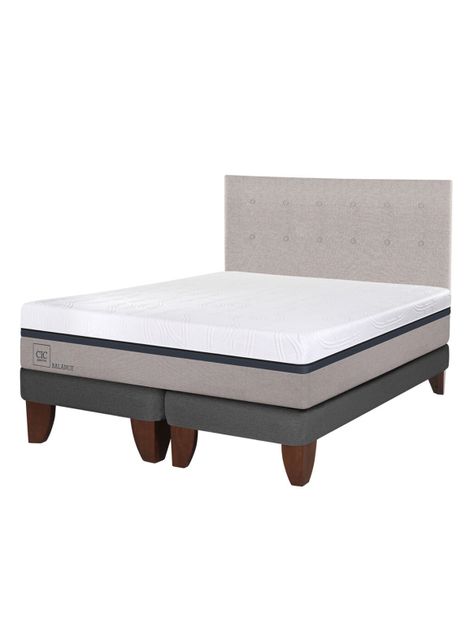 Cama Europea Balance 2 Plazas Base Dividida + Respaldo Tigris-0