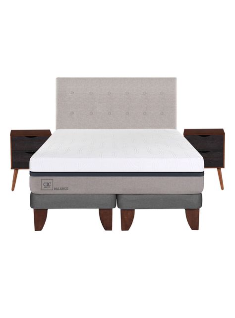 Cama Europea Balance 2 Plazas Base Dividida + Set Muebles Tigris-1