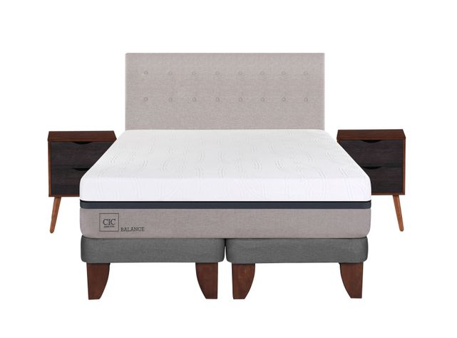 Cama Europea Balance King + Set Muebles Tigris Firmeza Intermedio-0