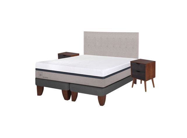 Cama Europea Balance King + Set Muebles Tigris Firmeza Intermedio-1