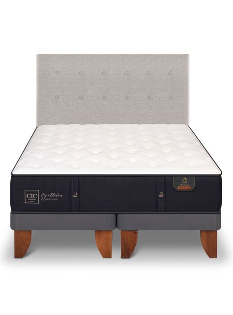 Cama Europea Premium 2 Plazas Base Dividida + Respaldo Tigris-2