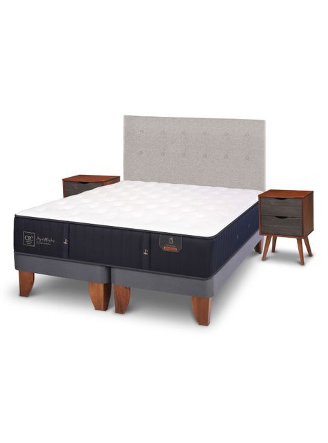 Cama Europea Premium 2 Plazas Base Dividida Tigris + Set Muebles-0