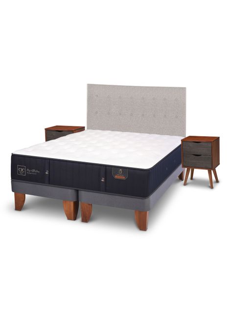 Cama Europea Premium King Tigris + Set Muebles-0