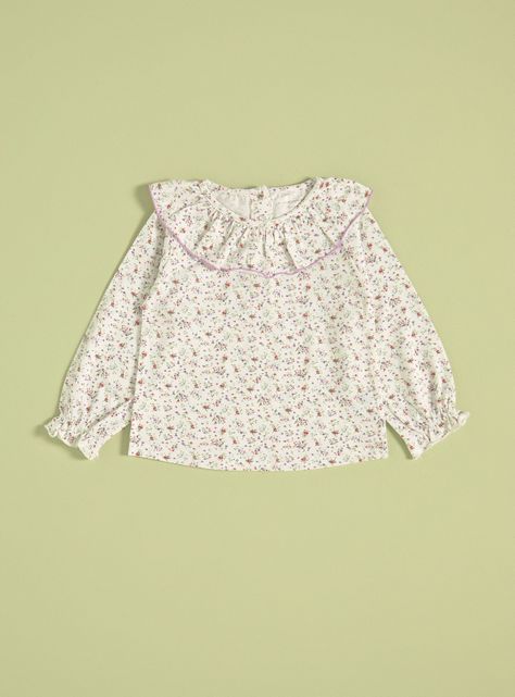Polera Manga Larga Niña con Estampado Floral-0