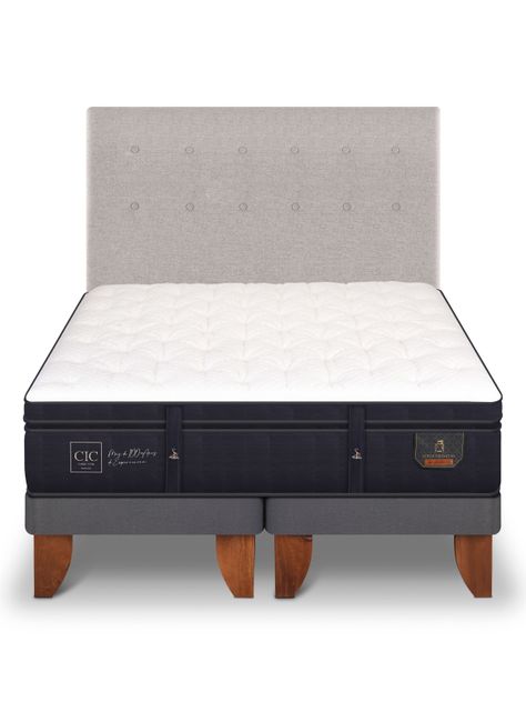 Cama Europea Super Premium 2 Plazas Base Dividida + Respaldo Tigris-2