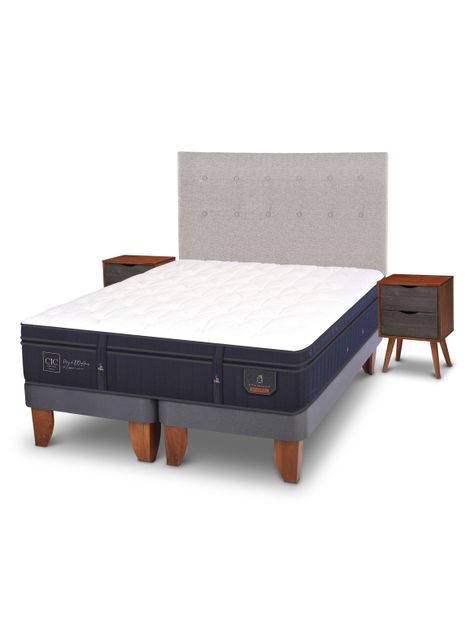 Cama Europea Super Premium 2 Plazas Base Dividida Tigris + Set Muebles-0