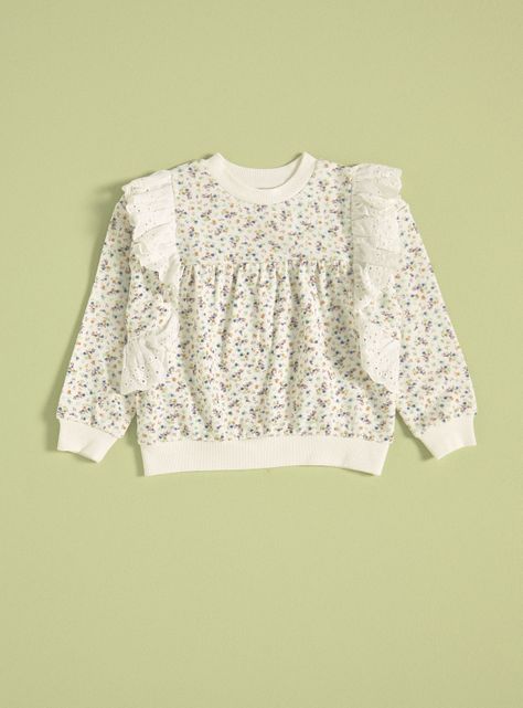 Polerón Estampado Floral, Aplicación de Vuelos de Broderie-0