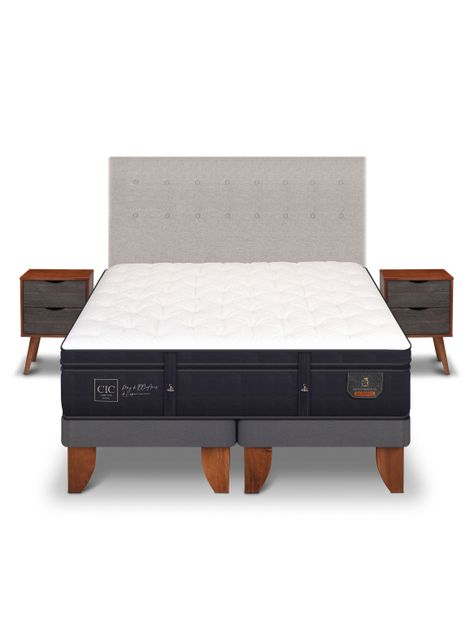Cama Europea Super Premium King Tigris + Set Muebles-2