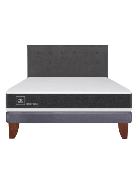 Cama Europea New Ortopedic 2 Plazas Base Normal + Respaldo Eufrates-1