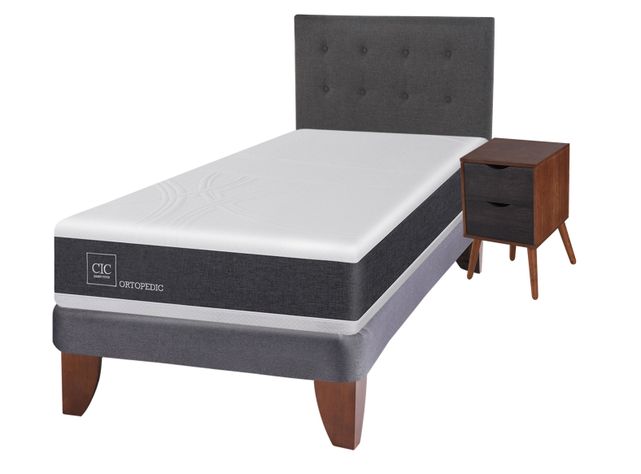 Cama Europea New Ortopedic 1.5 Plazas Base Normal + Set Muebles Eufrates-1