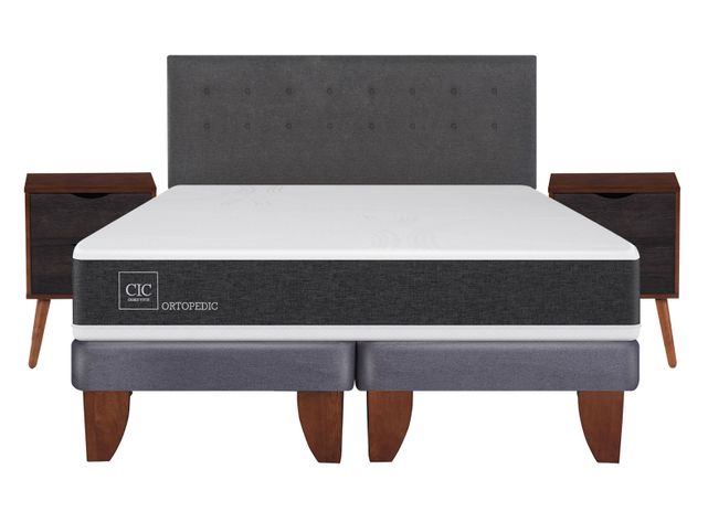 Cama Europea New Ortopedic King Base Dividida + Set Muebles Eufrates-0