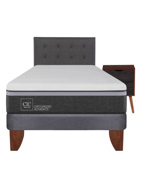 Cama Europea Ortopedic Advance 1.5 Plazas Base Normal + Set Muebles Eufrates-1