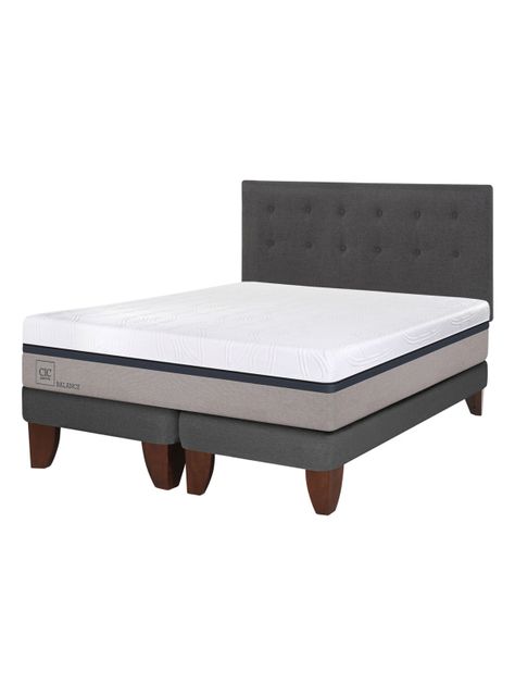 Cama Europea Balance 2 Plazas Base Dividida + Respaldo Eufrates-0