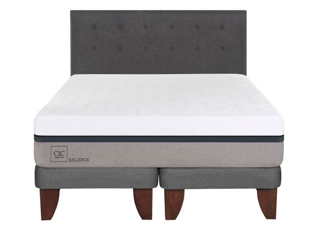 Cama Europea Balance 2 Plazas Base Dividida + Respaldo Eufrates-1