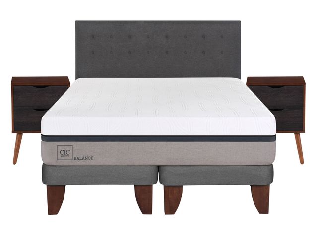 Cama Europea Balance King Base Dividida + Set Muebles Eufrates-0